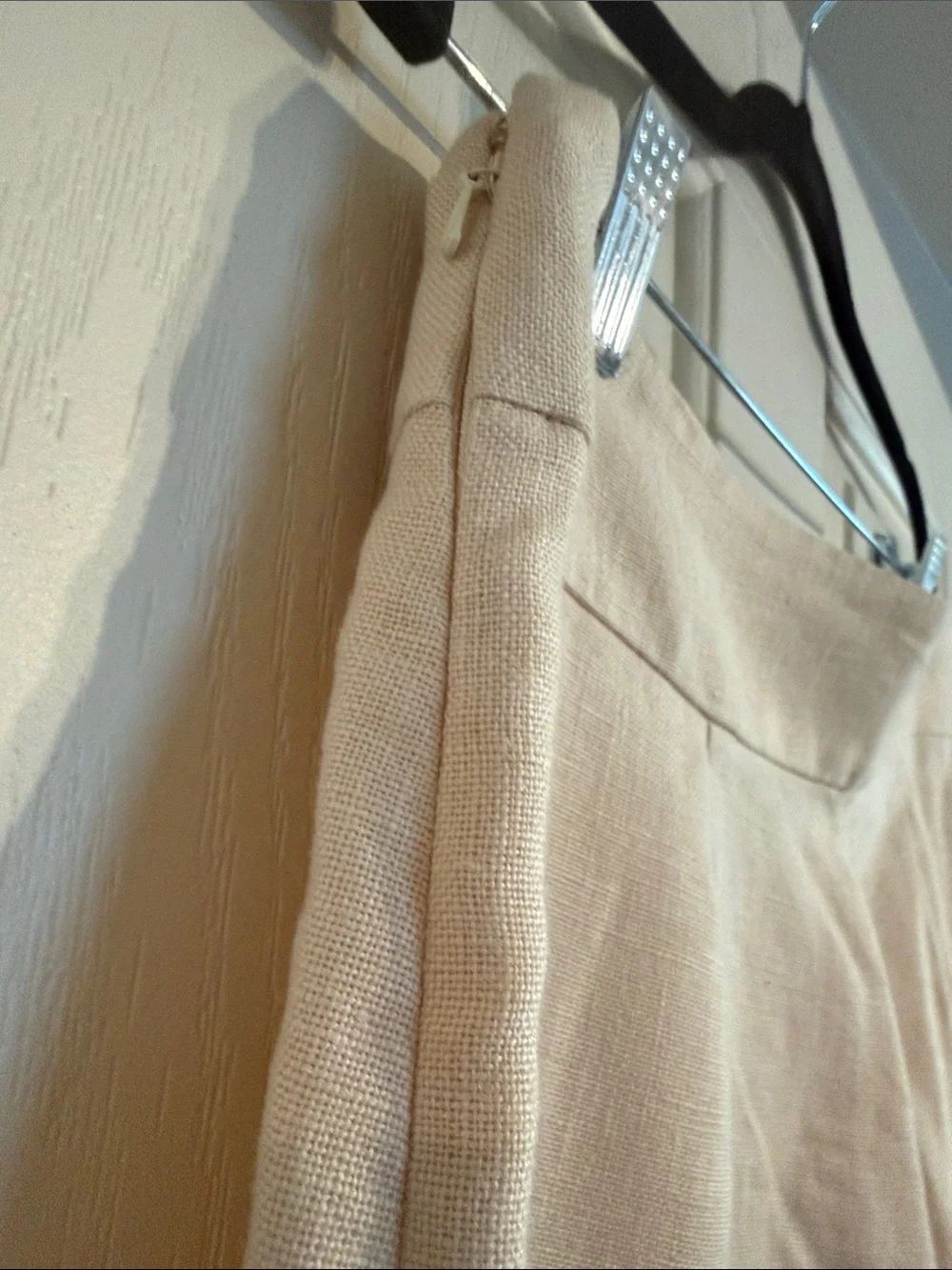 Sezane Cream Wide-Leg Fully Lined 100 % Linen Pants
